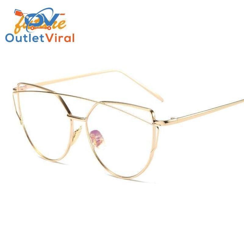 Cats Eye Sunglasses 6627 Gold Clear