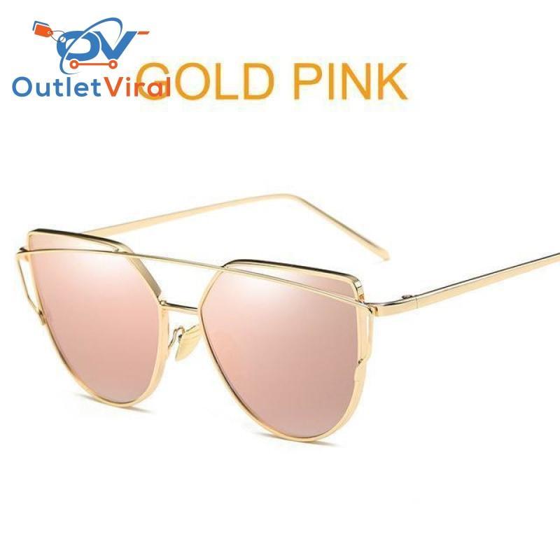 Cats Eye Sunglasses 6627 Gold Pink