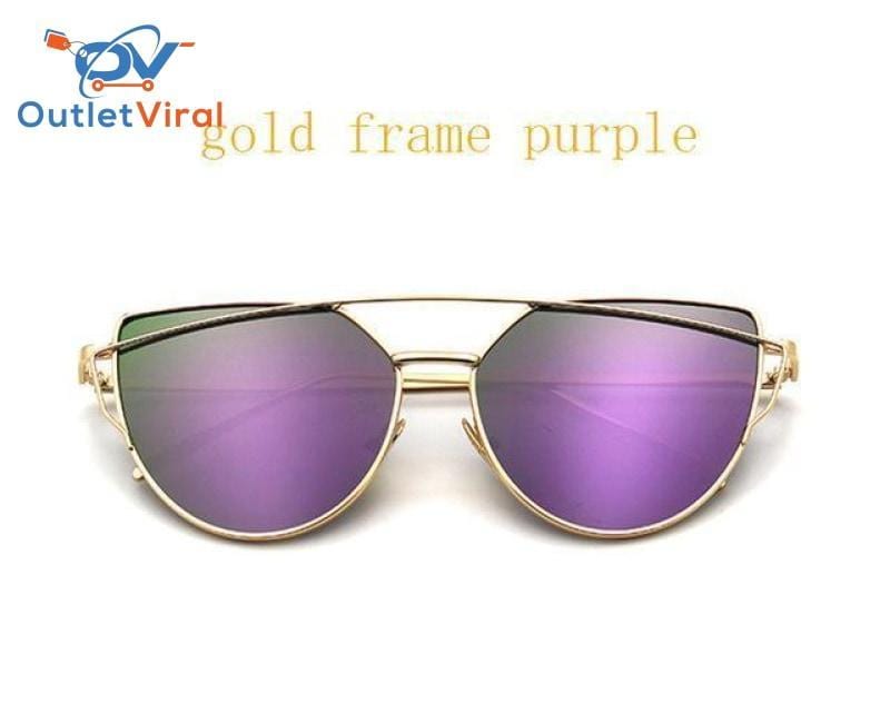 Cats Eye Sunglasses 6627 Gold Purple