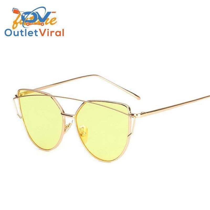 Cats Eye Sunglasses 6627 Gold Yellow O