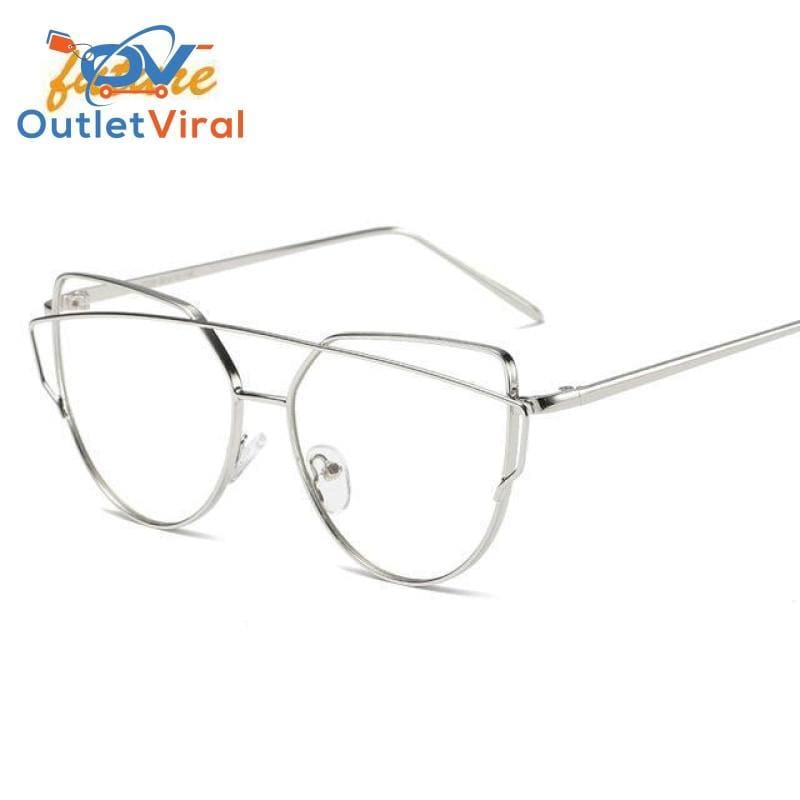 Cats Eye Sunglasses 6627 Silver Clear