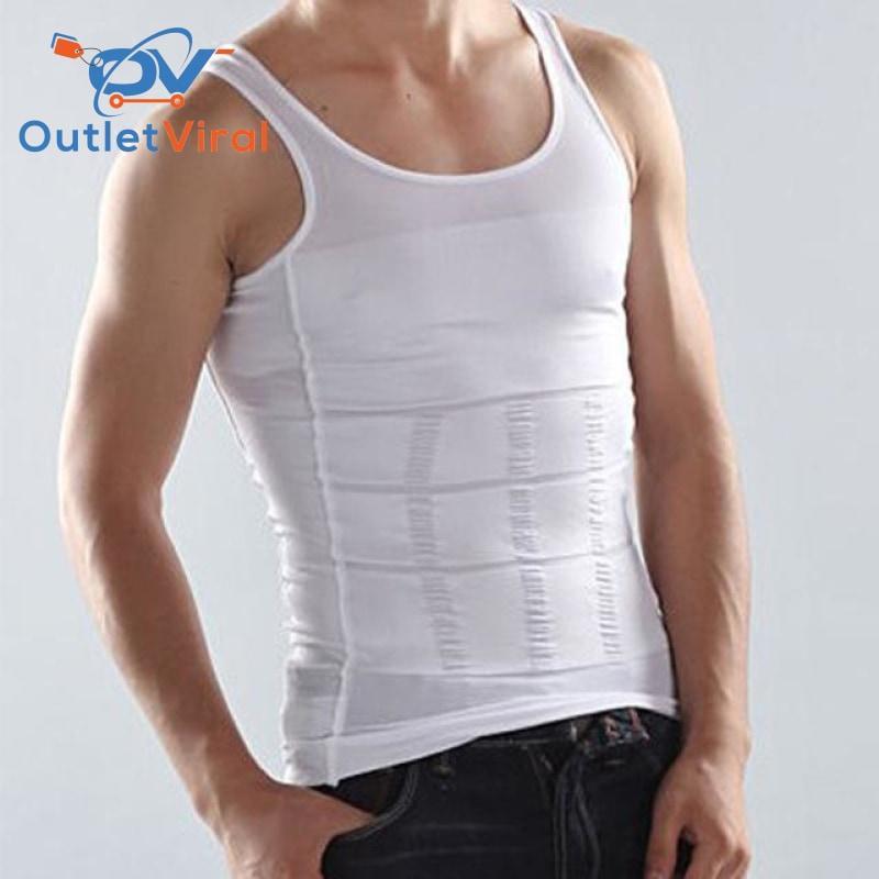 Mens Body Slimming Vest White / L
