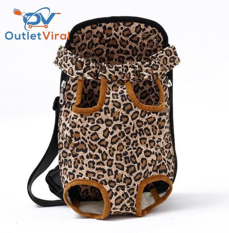 Pet Carrier Dog Front Chest Backpack Leopard / S