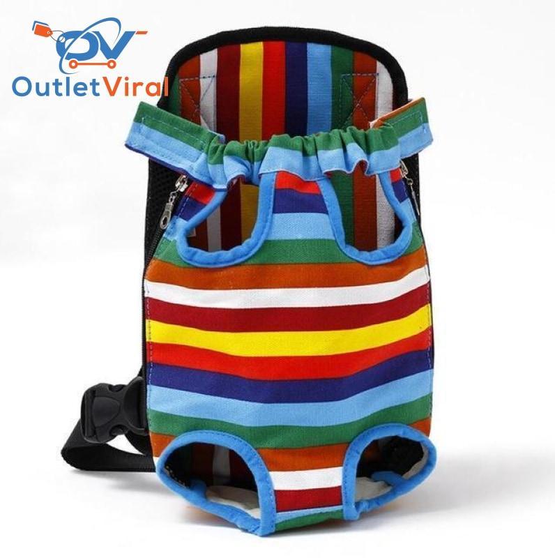 Pet Carrier Dog Front Chest Backpack Rainbow / S