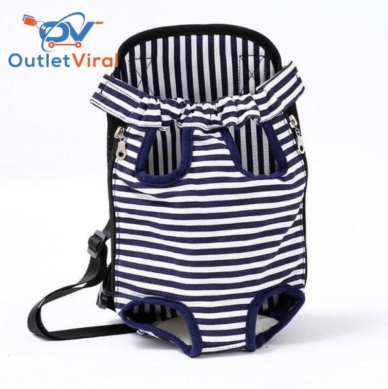 Pet Carrier Dog Front Chest Backpack White Stripe / S