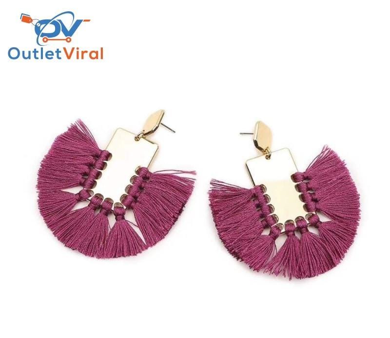 Round Tiny Short Cotton Thread Earrings Pink / 1 Set - $21.95